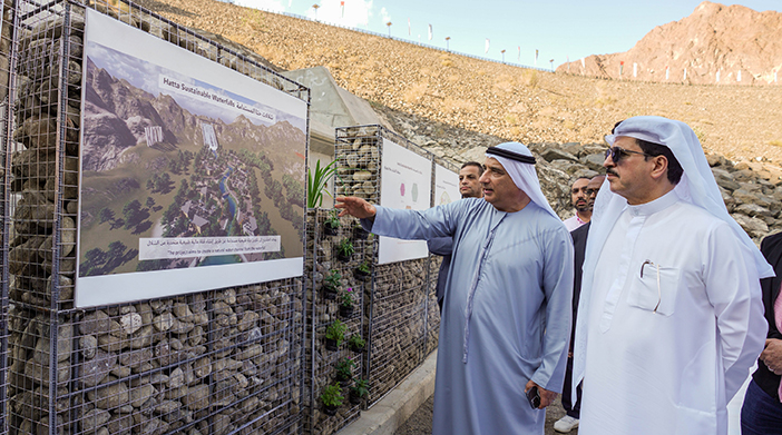 Saeed Mohammed Al Tayer launches construction work of Hatta Sustainable Waterfalls