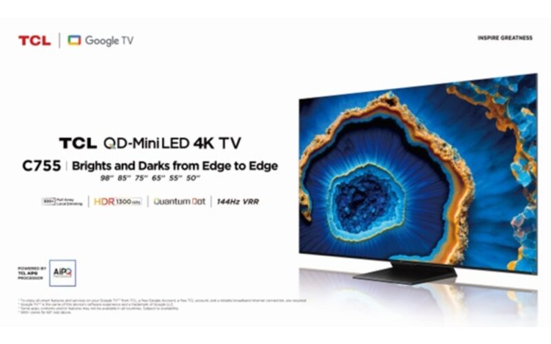 Indulge in brilliance with the TCL C755 QD-Mini LED 4K TV, offering unparalleled picture quality